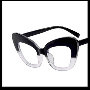 Black and White Ombré Semi-Cat eye Glasses